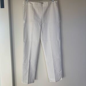 Joan Vass Classic White Cropped Pants